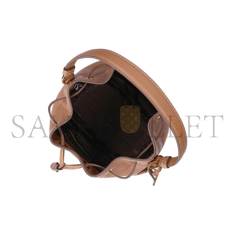 PRADA CALFSKIN LEATHER BUCKET BAG 1BE067 (19.5*15.5*10cm)